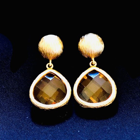 Michelle Albala 18K Gold Vermeil Citrine Earrings - Picture 2 of 5